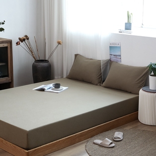 针织棉床笠亲肤柔软裸睡天竺棉床单单件纯色内衣面料席梦思床罩