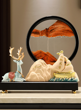 现代家居流沙画摆件大尺寸创意高端电视酒柜办公室装饰品一帆顺风