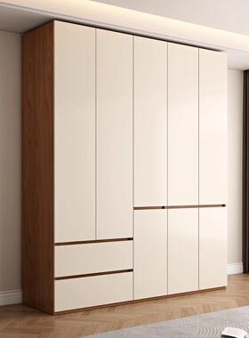分到段木式奶油风实衣柜家用卧挂衣97589区多室衣橱简易租房一门