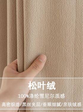 雪尼轻尔提花级遮光窗帘20厅2EFO5新款卧室高感法式奢现代简约客