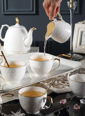 欧式小奢华骨瓷咖具35611啡杯托英式下午茶茶壶茶咖啡具带盘结婚