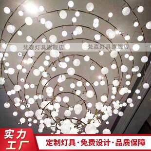 新中式酒店大厅堂工程灯售楼部沙盘灯洽谈区大厅吊灯服装店欧式灯