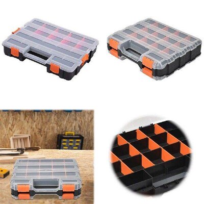 Double Side Tools Box Organizer Plastic Small Parts Storage