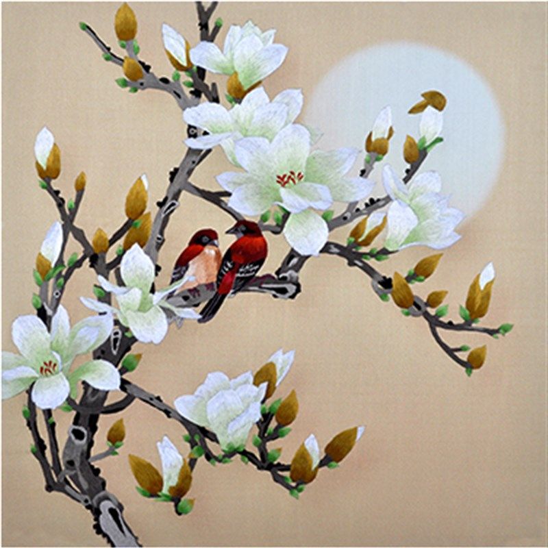 [] 苏绣diy初学 玉兰花鸟图 手工刺绣自学装饰画材料包,居家布艺,苏绣,淘宝优惠券,粉丝福利购,淘宝优惠卷