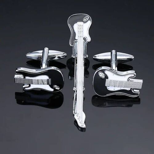 a set High quality brass enamel necktie clip cufflink suit m