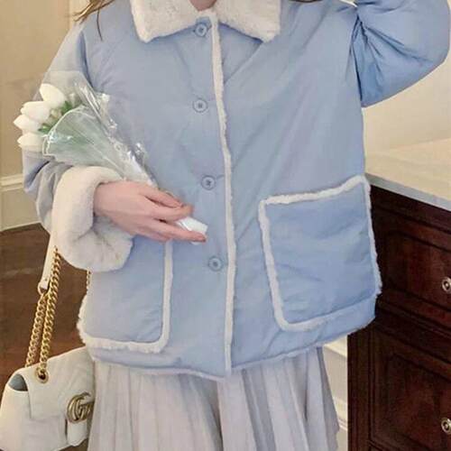 Winter Lambswool Parkas Women Double Side Wear Thick Fleece