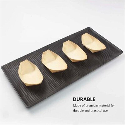 50 PCS Sushi Wood Boat Snack Containers Japanese Style Food