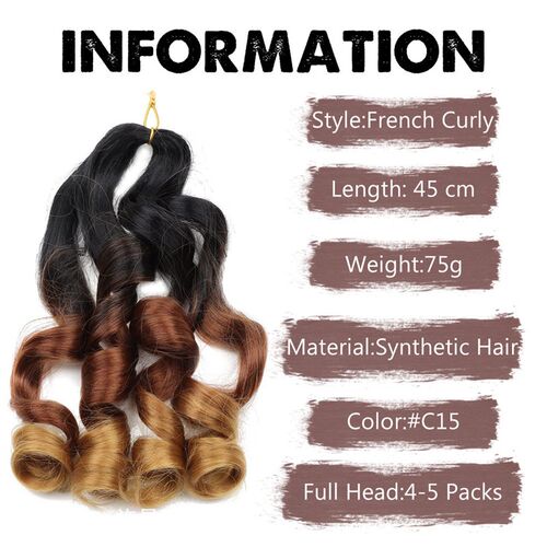 African Dicky Braid Clockwork Wig Crochet Hair French Loose