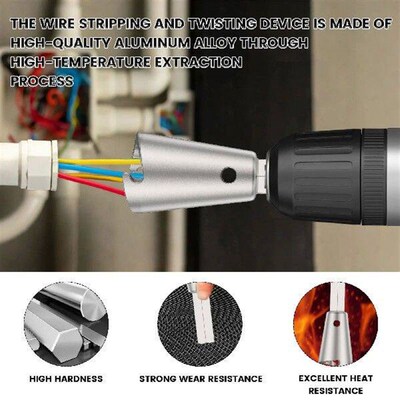 Wire Stripping and Twisting Tool with Wrench Zinc Alloy