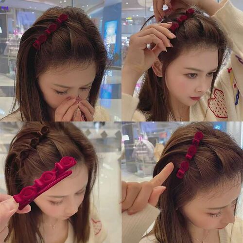 Autumn and winter flocking hair clip female side bangs clip