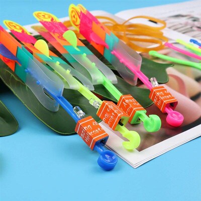 Led Light Arrow Helicopter Slingshot ejection Flying Toy  Ki