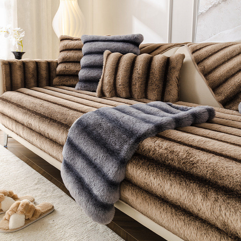 兔毛绒秋冬沙发垫冬季加厚毛绒坐垫防滑皮沙发罩2023新款盖布巾,居家布艺,沙发垫,淘宝优惠券,粉丝福利购,淘宝优惠卷