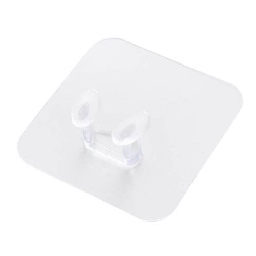 Wall-mounted plug hook with strong adhesive, no drilling req