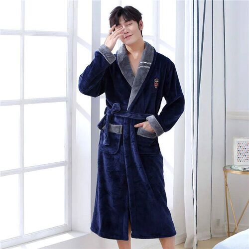 Large Size 3XL Flannel Robe Kimono Bathrobe Gown Winter Cora