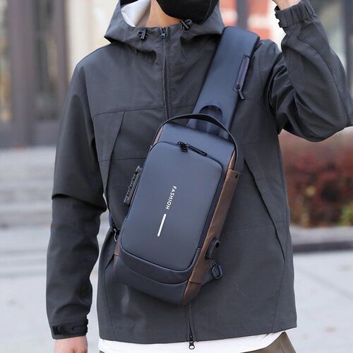 Mens Chest Bag Password Lock Anti-theft Bag Mens Shoulder