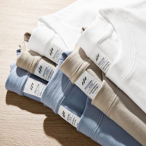 230g Xinjiang Combed Cotton Heavy Round Neck Solid Color Lon