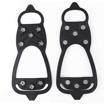 Anti-slip shoe spikes, snow claws, and ice grips for shoes.