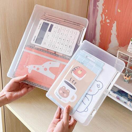 A4 Paper File Storage Transparent Double Clip Plastic