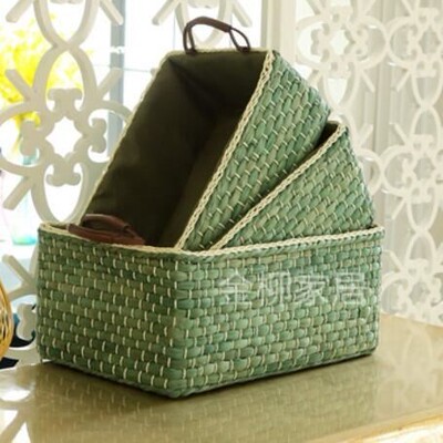 Receive a case bin grass Rattan Cosmetics Storage Boxes