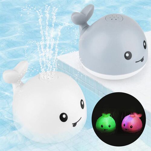 Electric Cartoon Whale Flashing Ball Water Squirting Sprinkl