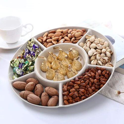 1Pc Food Storage Tray Candy Tray Nut Snack Fruit Tray Round