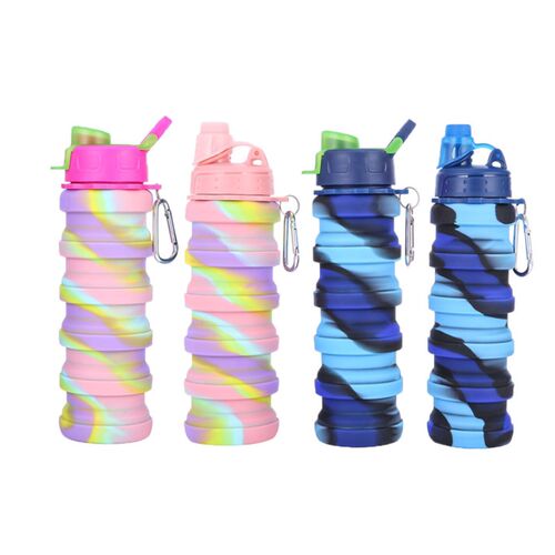 500ML Portable Retractable Silicone Bottle Folding Water Bot