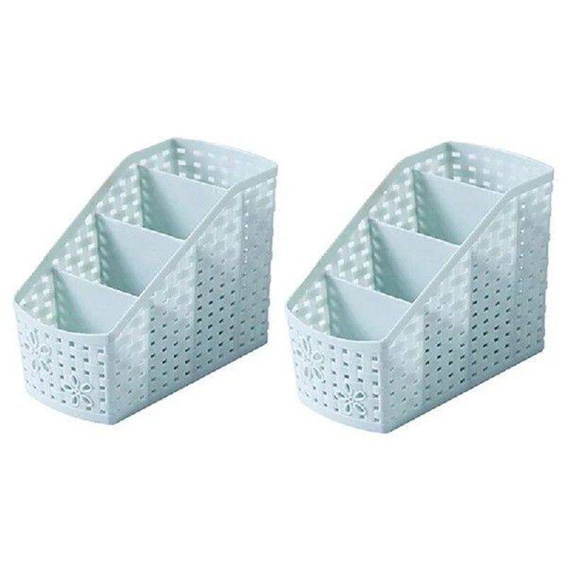 2 PCS Light Blue Plastic Storage Finishing Rack Exquisite - 实物图