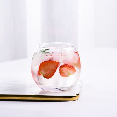 Clear drink glass, thin crystal glass, soda glass