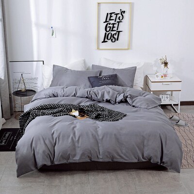 E-commerce Bedding Solid lor Sanding Three-piece Set Plain l
