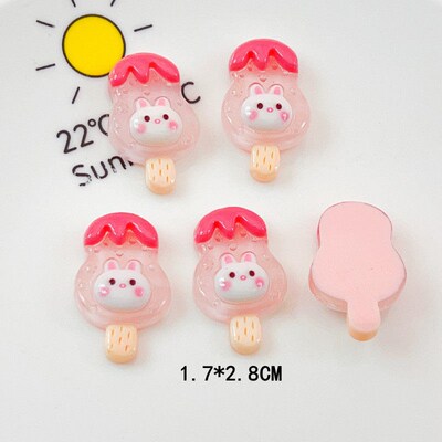 Summer transparent strawberry ice CREA rabbit bear popsicle