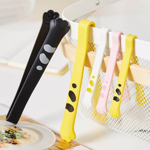 Cute Cartoon Silicone Food Tongs, Kitchen Heat-Resistant Ton