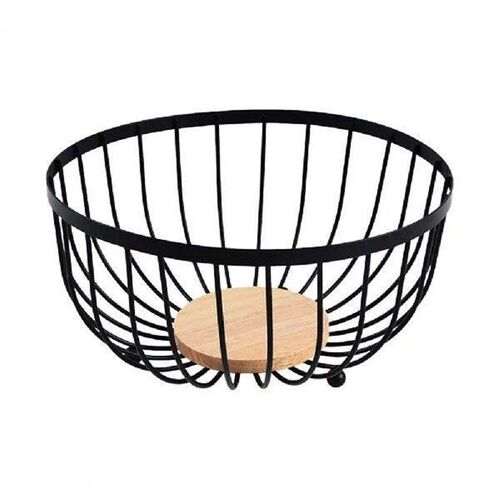 Storage Basket for Kitchen Countertop Fruit Bowl Round