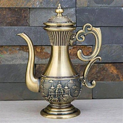 Vintage Hip Flasks Metal Drinkware Craft Tea Pot Desktop