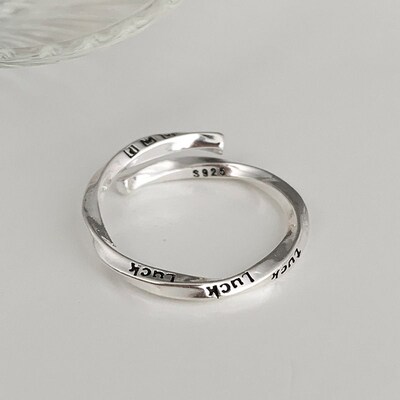 Vintage Twisted Luck Opening Ring Womens Korean Fashion Mobi