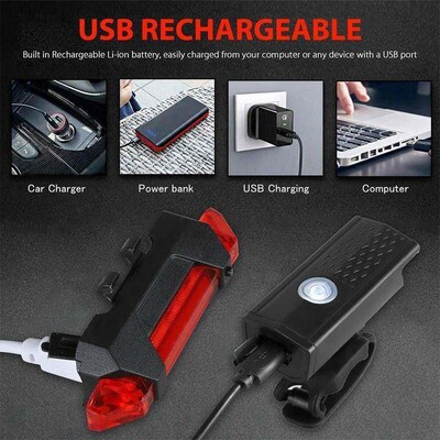 Bike Light Bicycle USB LED Mountain Lamp Cycle Back lights
