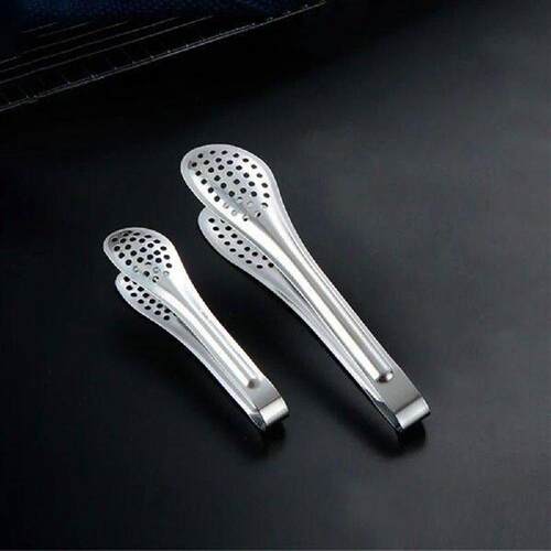 Silver Cooking Tongs Hollow Chuck Kitchen Bar Utensils
