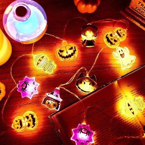 Halloween Party LED String Lights Pumpkin Ghost Spider Web