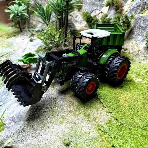 19.7 In/50cm Large Farm Tractor Toys With Trailer and Front