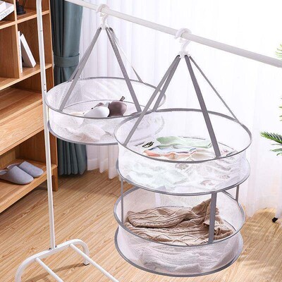 Dual-layer drying net for clothes, socks, underwear, and swe