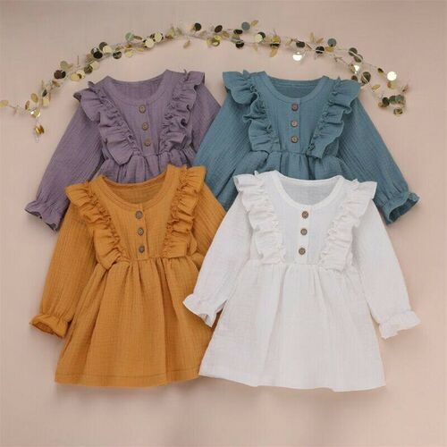 Ma&Baby 1-6Y Toddler Kid Baby Girls Dress Vintage Ruffles Lo