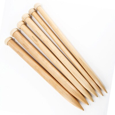 2 pcs Set Bamboo Knitting Needles Iceland Thick Crochet Hook