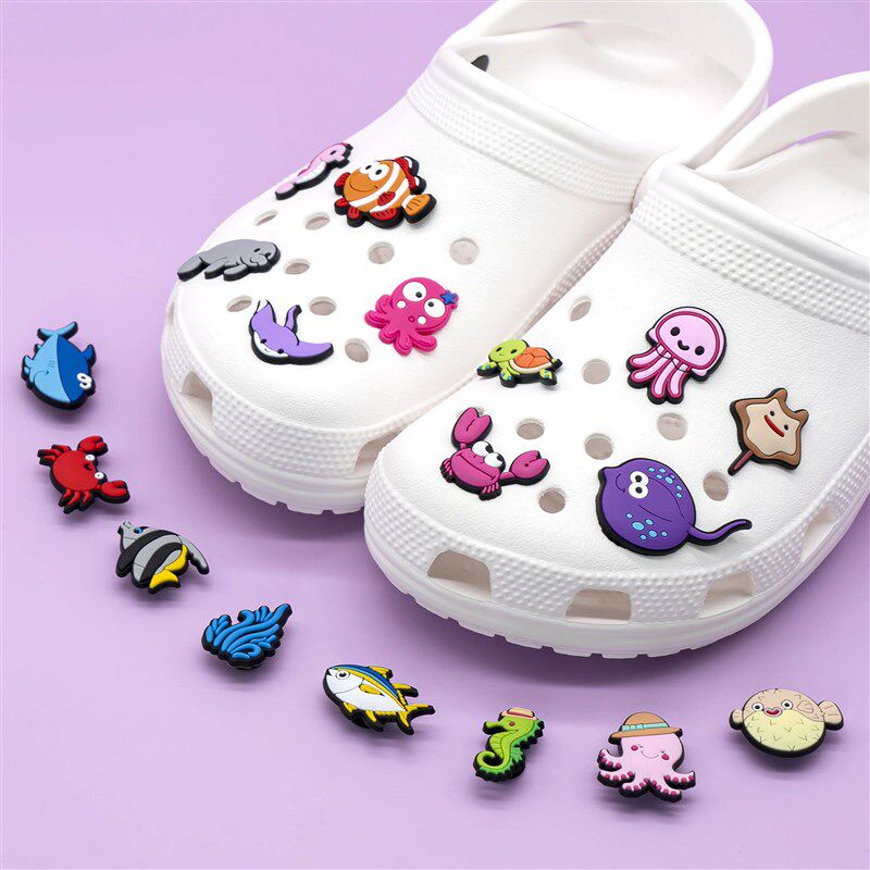 1PCS Cute Shoe Charm Kawaii Marine Animal Octopu Dolphin Wha