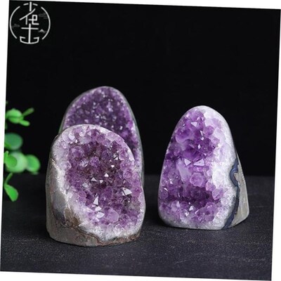 Amethyst Crystal Clusters Stone Uruguay Deep Purple Raw Geod