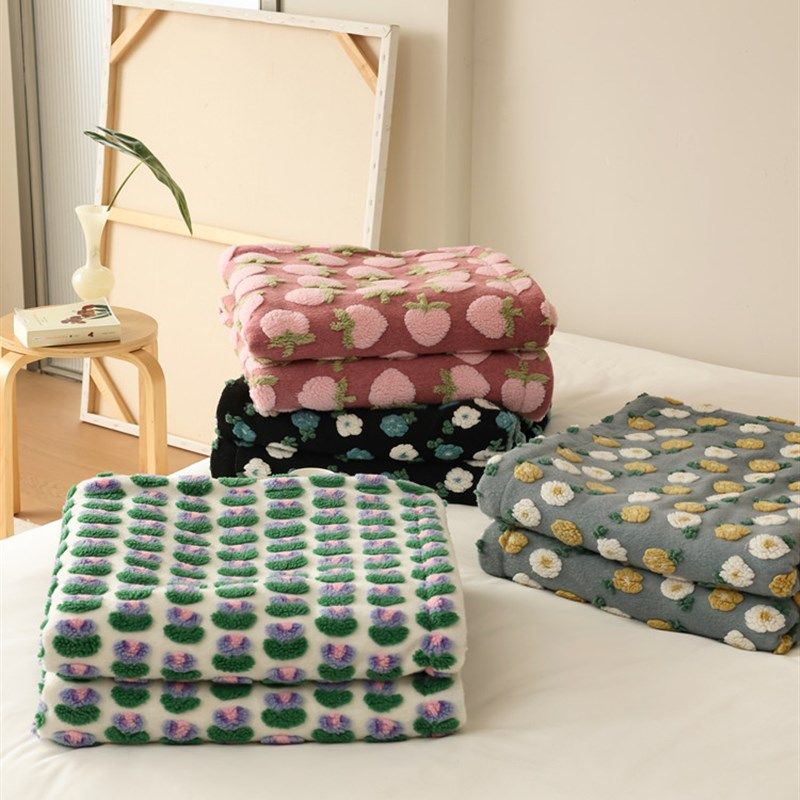 浪漫蓝花~羊羔绒提花毛毯办公室午休毯沙发毯层加厚小毯子盖毯,床上用品,休闲毯/毛毯/绒毯,淘宝优惠券,粉丝福利购,淘宝优惠卷