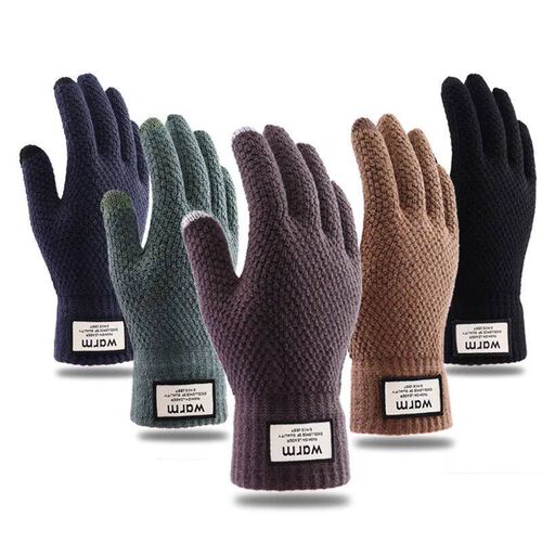 Winter Men Knitted Gloves Touch Screen High Quality Male Mit