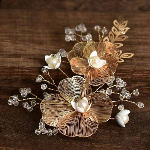Flower Hair Clips Side Hair Clips Handmade Petal Pearl Side