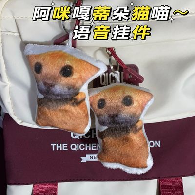 可爱猫咪语音毛绒钥匙扣