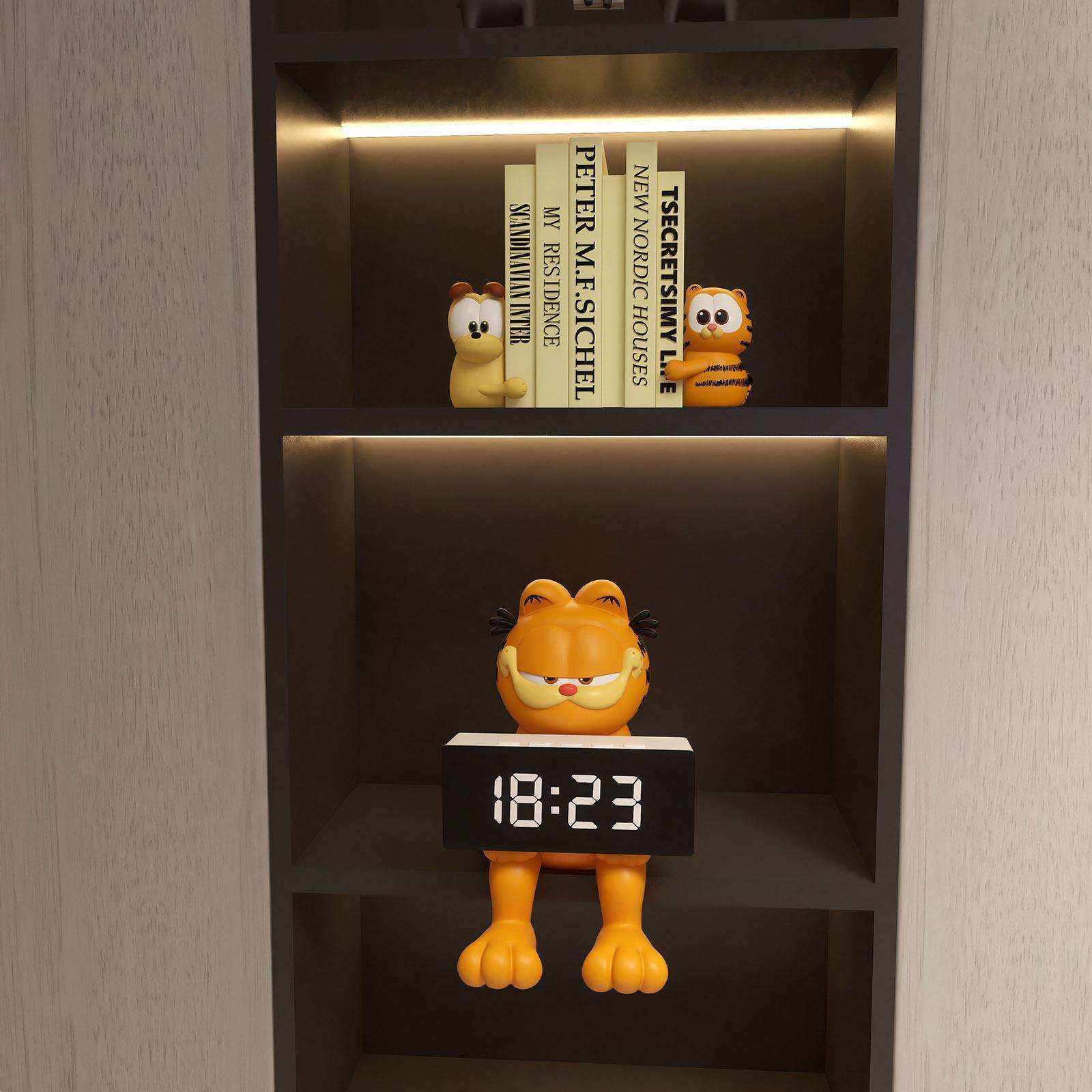 现代书档书立树脂摆件电视柜客厅加菲猫欧迪创意小众电子智能闹钟,鲜花速递/花卉仿真/绿植园艺,割草机/草坪机,淘宝优惠券,粉丝福利购,淘宝优惠卷