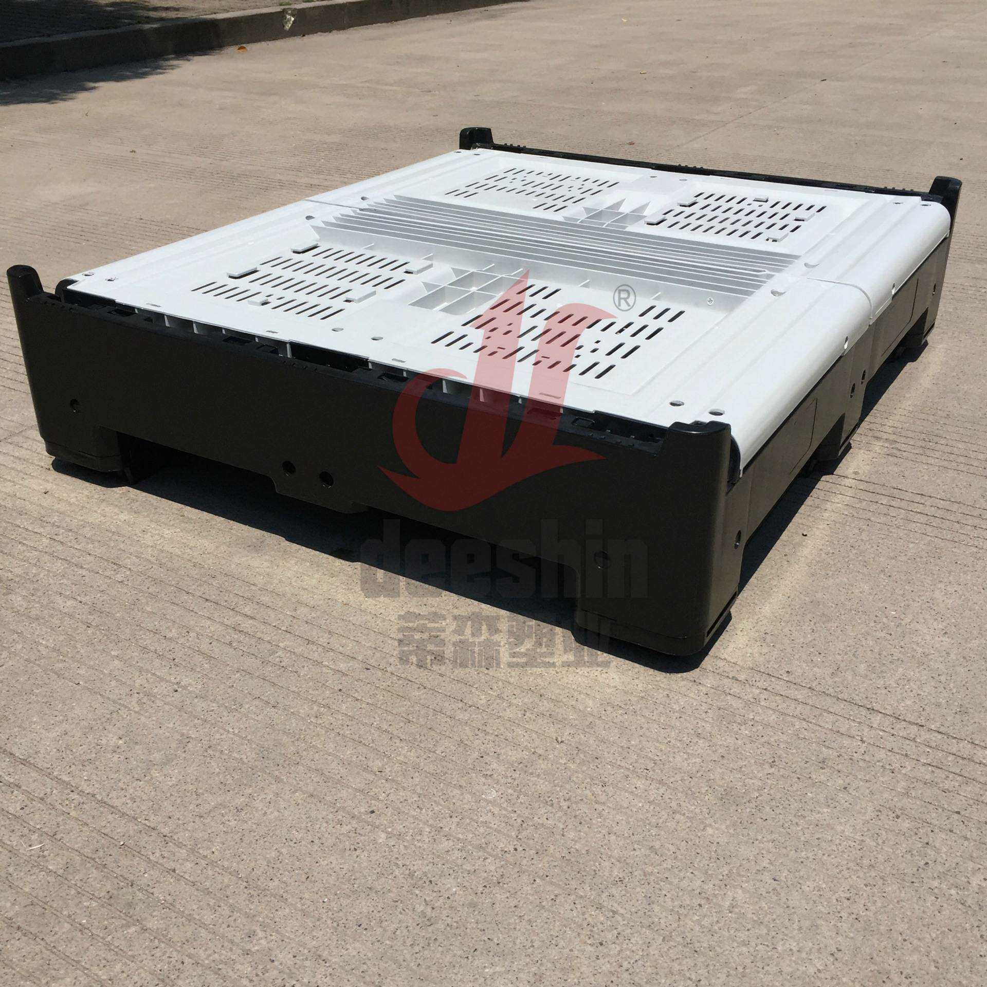 1.2米*1米大型塑料箱 折叠卡板箱 网格透气箱式托盘1200*1000