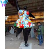 彩绘胖女人雕塑商业美陈展示雕塑摆件玻璃钢抽象人物雕塑手工创意